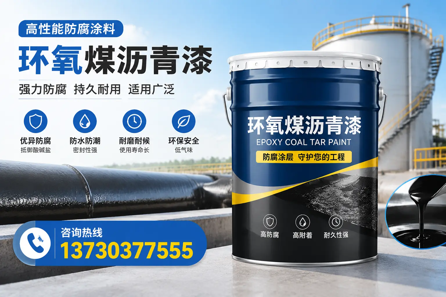 环氧煤沥青漆的耐久性分析，适合郊区的使用场景